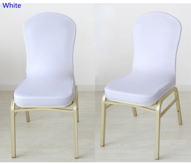 White colour spandex half chair covers for wedding chair decoration