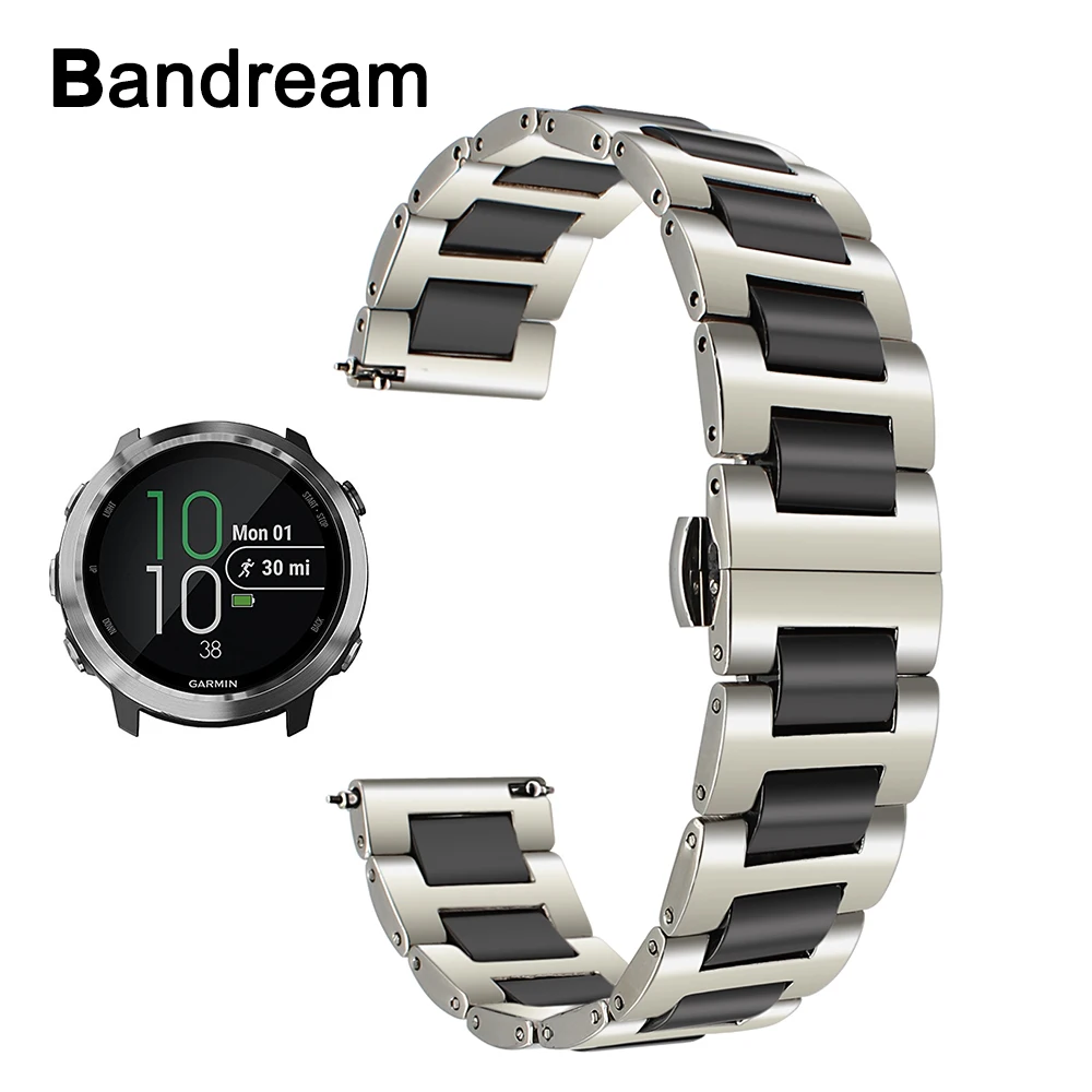 Керамический + ремешок из нержавеющей стали для Garmin Forerunner 645 245 музыка Misfit Vapor Quick