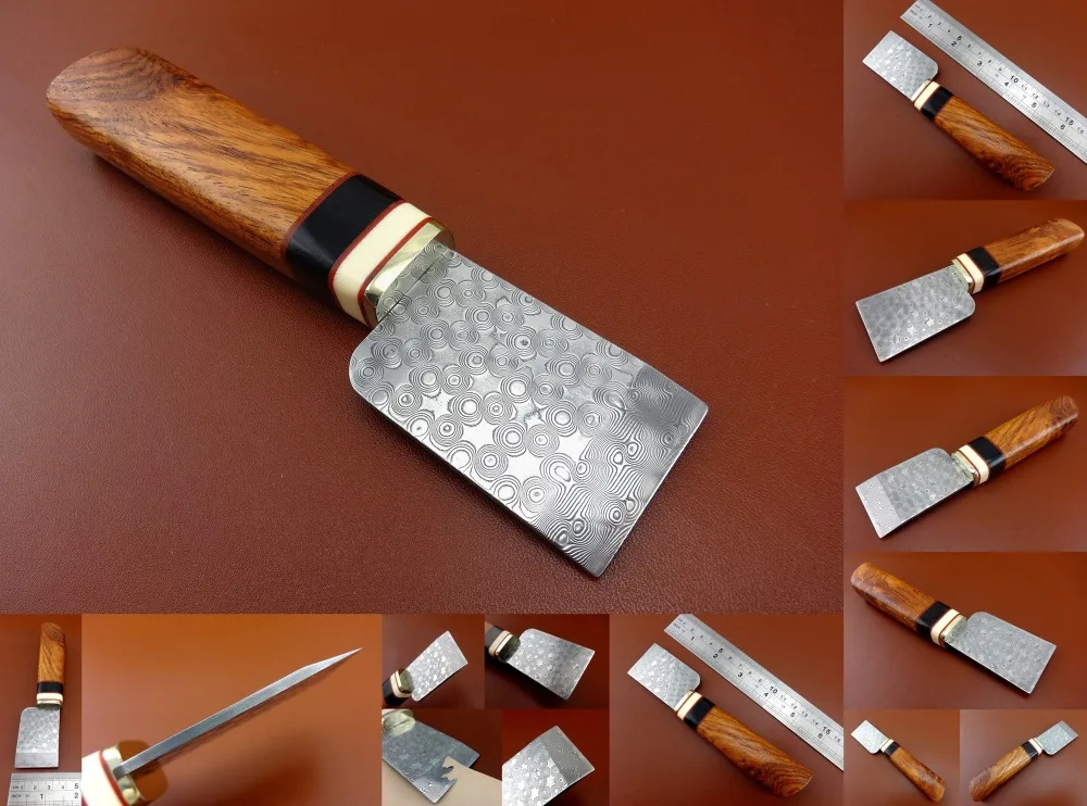 1 шт. кожаный Швейцарский дамасский стальной квадратный точечный нож для резки, инструмент для шитья, резьбы, штамповки