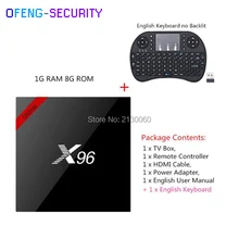 X96W 1+ 8g с клавиатурой Smart tv BOX Android 7,1X96 Amlogic S905W Четырехъядерный 4 K HD WiFi 2,4 GHz ip tv Set top box медиаплеер