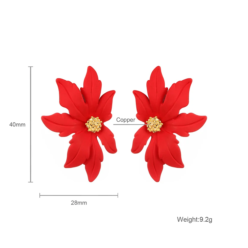 Богемные полимерные серьги-гвоздики в виде цветов для женщин, медный металл, желтая красная серьга вечерние свадебные модные ювелирные изделия, пляжные летние серьги