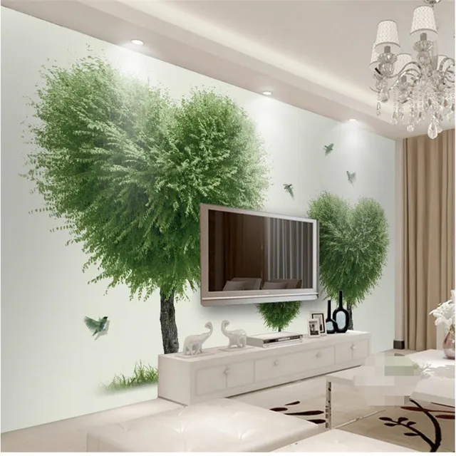 Modern Wallpaper Home Decor Custom Background Photo Love Modern Wallpaper Home Decor Custom Background Photo Love Tree Bird Art Wall Covering Tv Sofa