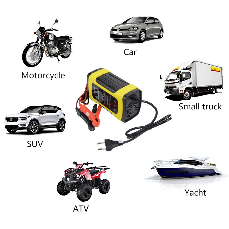 Maozua 12 V 6A интеллектуальное автомобильное зарядное устройство для мотоцикла для Авто Мото свинцово-кислотная умная зарядка 6A AMP цифровой ЖК-д... Maozua 12 V 6A интеллектуальное автомобильное зарядное устройство для мотоцикла для Авто Мото свинцово-кислотная умная зарядка 6A AMP цифровой ЖК-д...