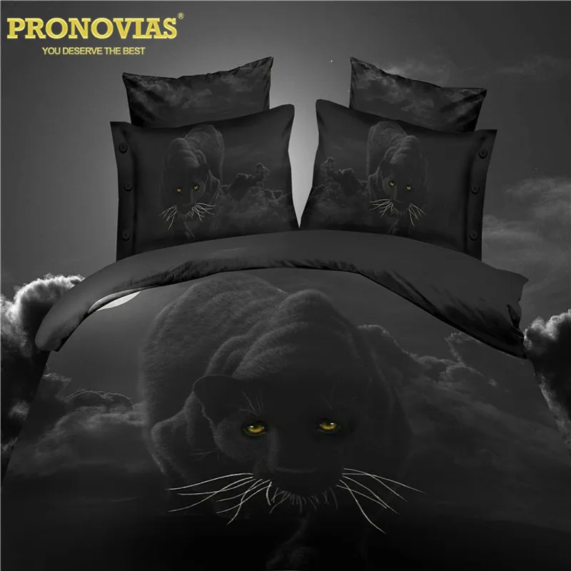 marvelous 3d leopard gift bedding set queen size duvet cover bed sheet pillow cases 4pcs,queen size,drop shipping