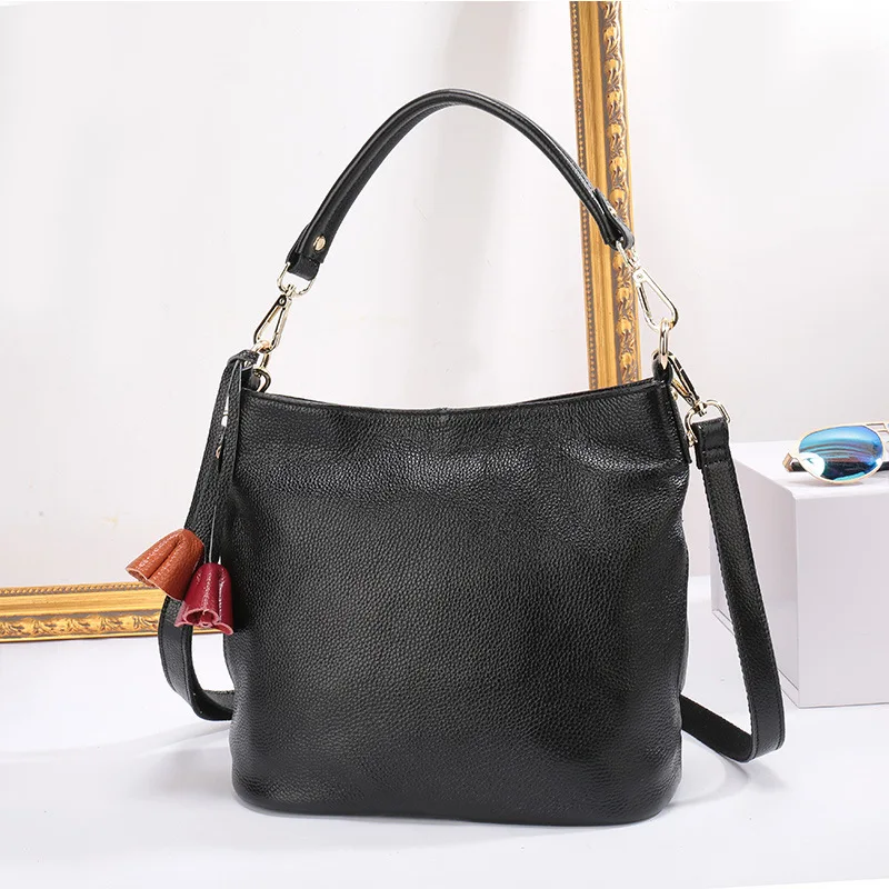 

AODUX Girls Top Layer Genuine Cow Leather Small Bags Women Shoulder Bag Handbags Real Leather Crossbody Messenger Bags