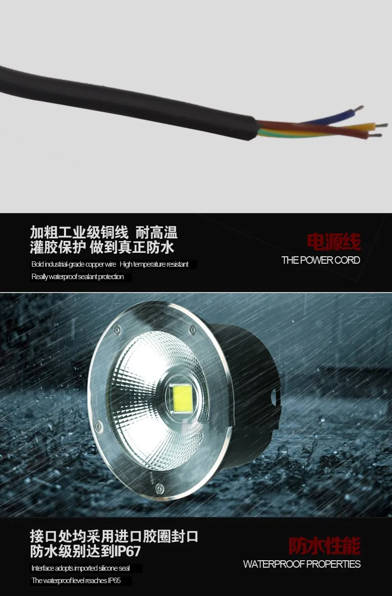 Conduziu a Luz do Jardim à Prova Dwaterproof Ip67 ao ar Água Subterrâneo Livre Enterrado Jardim Caminho Ponto Recessed Inground Iluminação 10 w 20 30 50 Cob 17 Cheap Lâmpadas subterrâneas