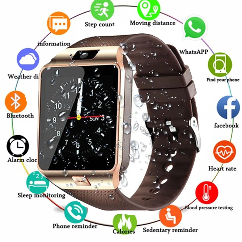 DZ09 Смарт часы для мужчин Smartwatch Android телефонный звонок Relogio Водонепроницаемый IP67 с 2G SIM Камера наручные часы для huawei PK GT08 A1