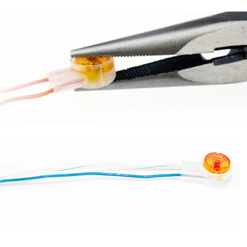 

200pcs UY Scotchlok Connector With Grease Filling Butt Wire Tap Splice for Diameter 0.4mm-0.65mm Suitable Wire Conductor