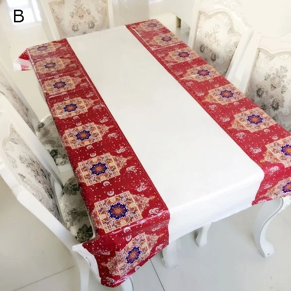 

Disposable Plastic Table Cloth Eid al-Fitr Ramadan Table Cover Tablecloth Waterproof For Muslim Islamism Decoration 180*108cm