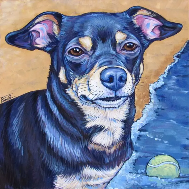 Black Tan Dog Painting Black Tan Dog Painting