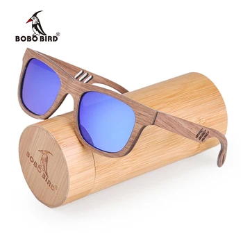 BOBO BIRD-gafas de sol polarizadas para hombre, madera de nogal masculinas de lentes de sol, de marca de diseñador, lentes de sol polarizadas para dama