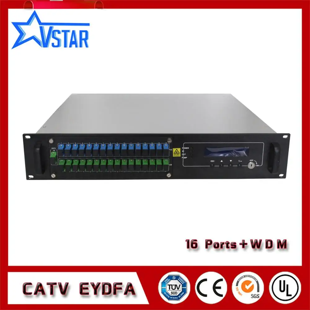 CATV highpower EDFA/EYDFA с WDM для FTTX pon 20dBm каждый порт