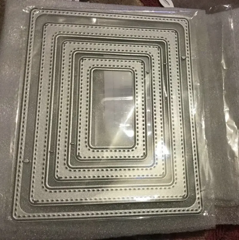  4pcs Rectangle Frame Set Metal Cutting Dies Scrapbooking Steel Cut Die DIY Invitation Cards Embossi - 32970977905