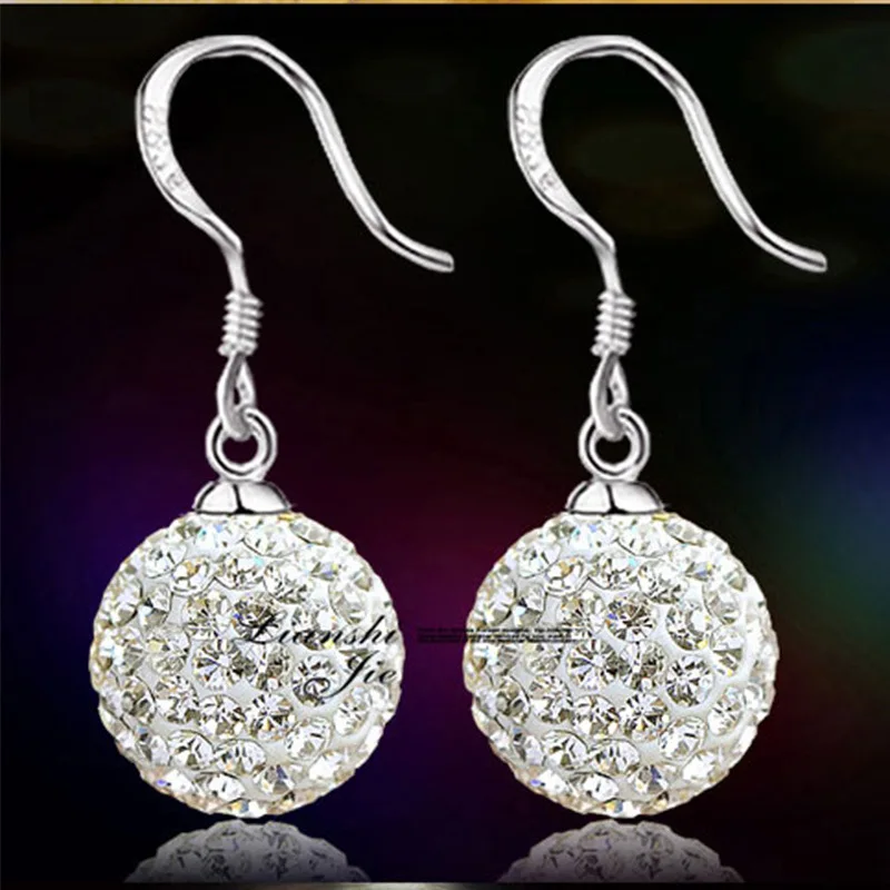 brinco wedding Crystal Rhinestone Elegant Silver Plated Drop Earrings