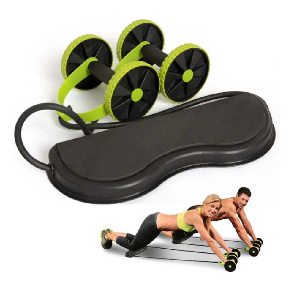 

AB wheel roller stretching elastic belly mute pull rope tool AB roller multi-function slimming abdominal training device