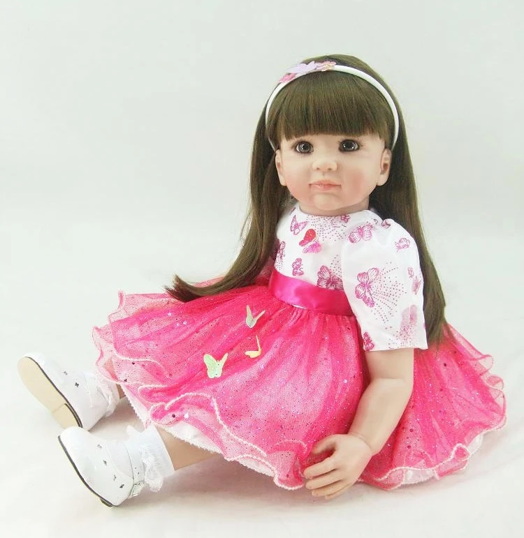 

60cm Silicone Reborn Babies Doll Toy Lifelike Vinyl Princess Toddler Girl Baby Doll Girl Bonecas Birthday Gift Play House Toy