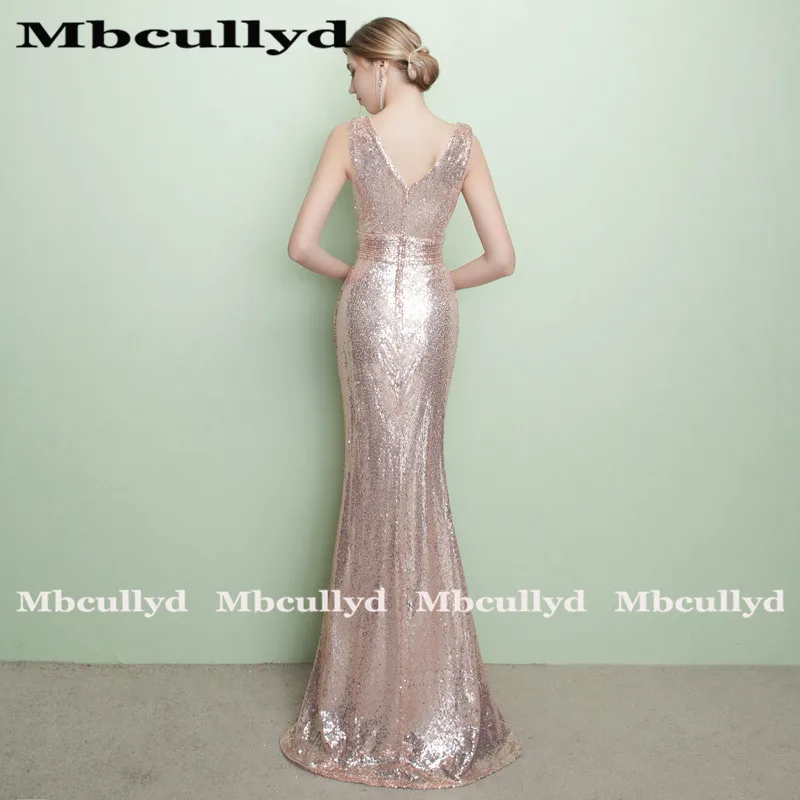 Винтажное розовое платье Mbcully для выпускного вечера с V образным вырезом 2020