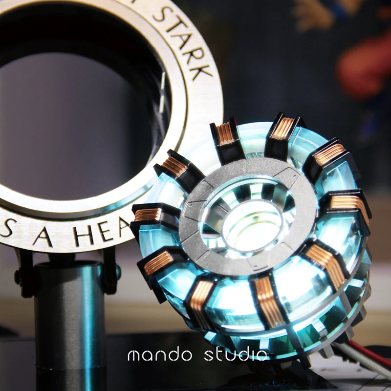 

1:1 SCALE IRON MAN ARC REACTOR MK2 With LED Light Heart Assembled Model DIY Toys Gift Action Figures Starter Edition