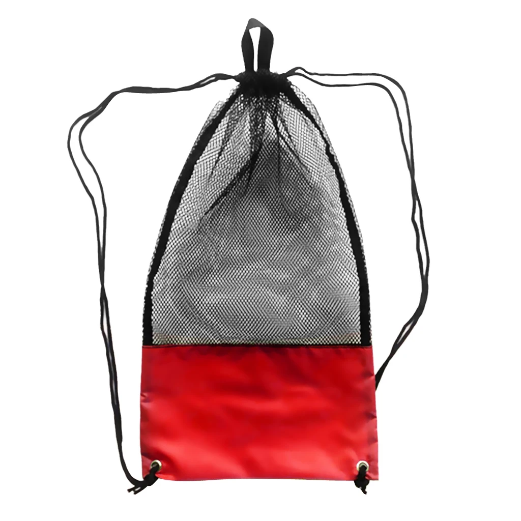 Adjustable 20KG Mesh Drawstring Bag for Snorkeling Scuba Diving Fins Goggles Mask Swimming Swim Dive Water Sports Accessories