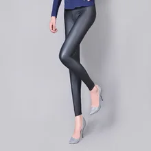 Кожаные леггинсы новые повседневные трикотажные леггинсы женские брюки средней талии Фитнес Леггинсы Нижнее белье Черный