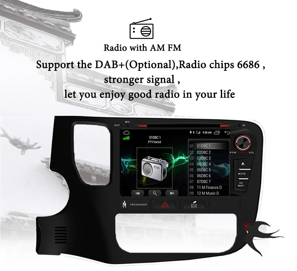 Best 8" Android 9.0 Car DVD Player for Mitsubishi Outlander 2014 2015 with RAM 4+64G Auto Stereo Navi Radio Multimedia Tape Recorder 1