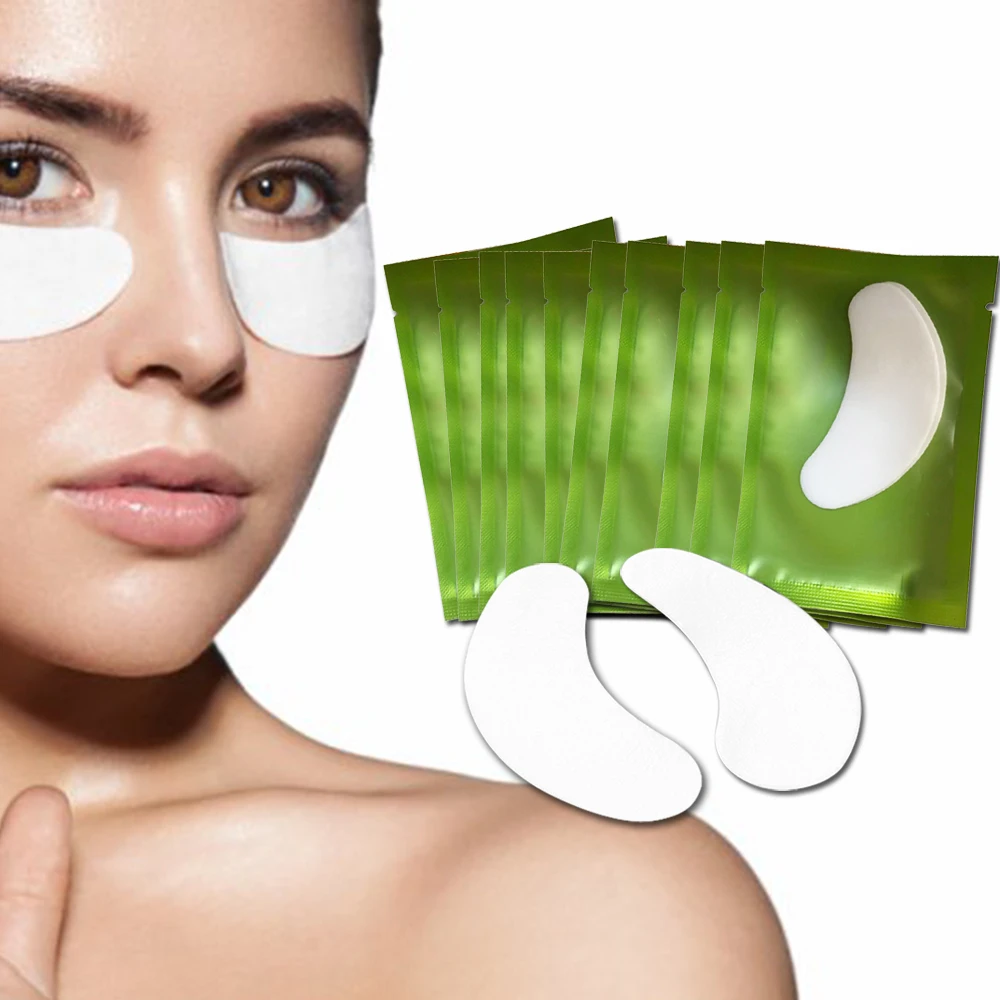 

50 Pairs Eye Pillows for Eyelash Extension Paper Patches for Eyelashes Disposable Eye Lashes Pads Tips Lash Stickers Kit Makeup