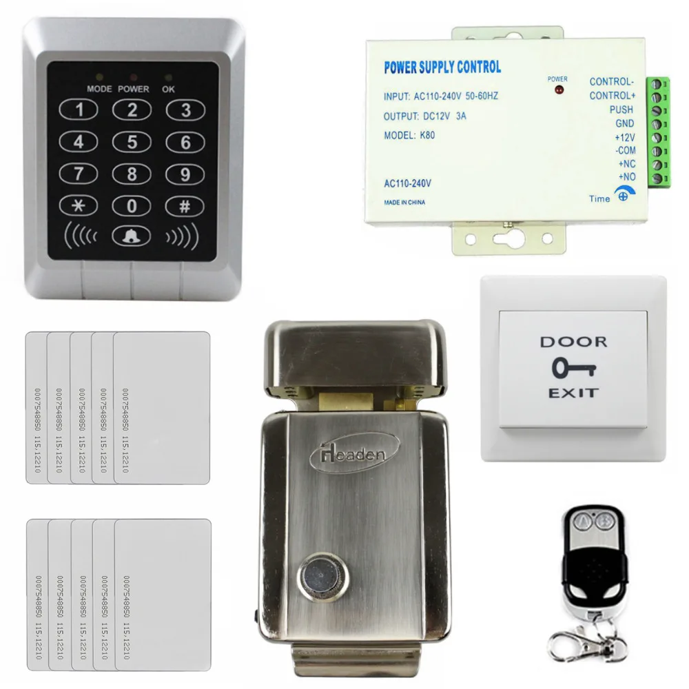 

DIYSECUR 125KHz RFID Reader Keypad Access Control System Security Kit + Electric Lock for Office / Home Improvement