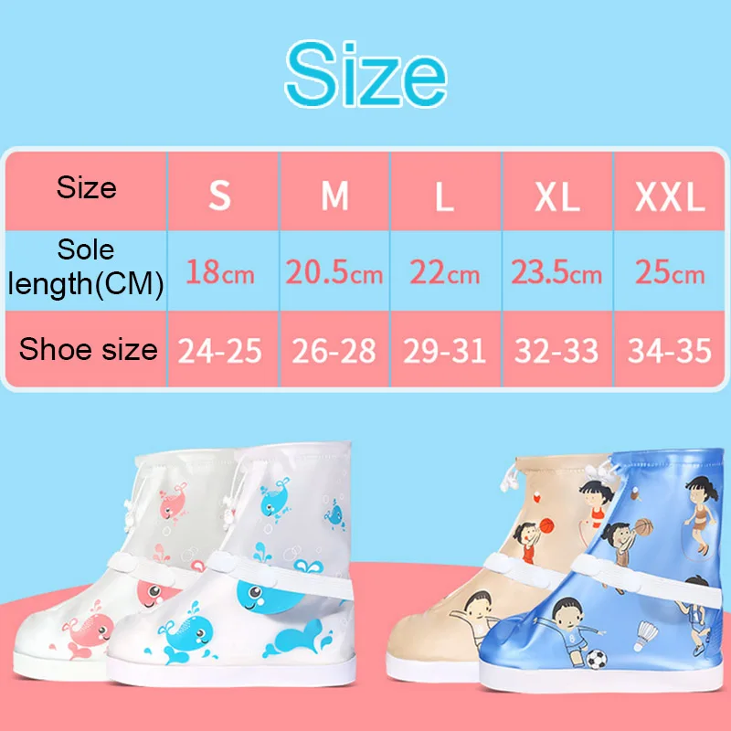 child waterproof Protector Shoes Boot Cover Unisex Rain Shoe Covers High-Top Anti-Slip Rain Shoes Cases