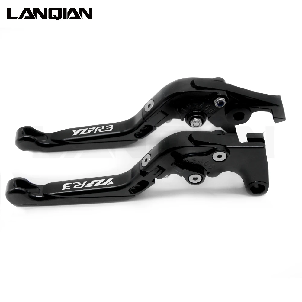 Для YAMAHA YZF R3 YZF-R3 логотип горячие аксессуары для мотоциклов сцепные рычаги и Руль Ручка Бар - Цвет: BKBKBKBK YZFR3