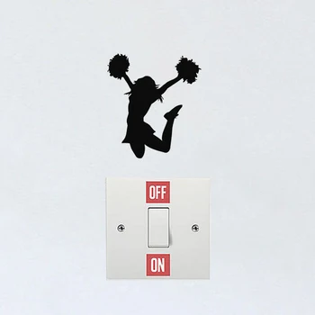 

Fashion Cheerleader Vinyl Home Wall Stickers Decor Light Switch Decals 5WS1288