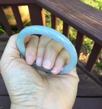 

Certified Grade A green-lavender jadeite jade bangle bracelet 56-60mm L380