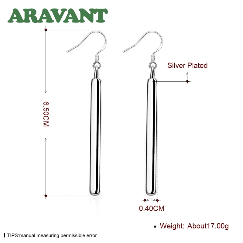 925 Silver Earrings For Women Fashion Long Line Earring Jewelry Best Gift