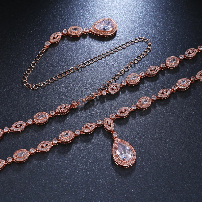 Emmaya, дизайн, серебряное и розовое ожерелье, ювелирное изделие для женщин, свадебное модное очаровательное Хрустальное циркониевое ожерелье, свадебное ожерелье