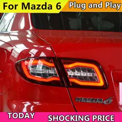 Автомобиль фонарь для Mazda 6 задние фонари 2004-2013 Mazda6 классический светодиодный задний фонарь DRL + тормоз + park + сигнала Светодиодный свет
