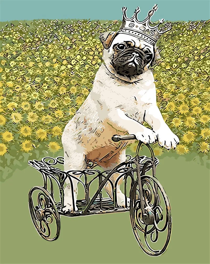 Рисование по номерам на холсте милая собака|dog painting|animal paintingpainting diy |