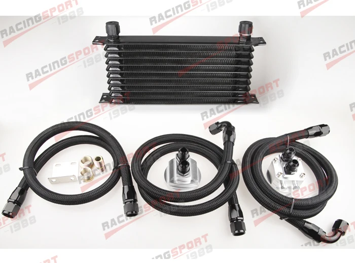 10 ROW OIL COOLER KIT TURBO /NA 240SX SILVIA SR20 S13 S14 S15 KA24