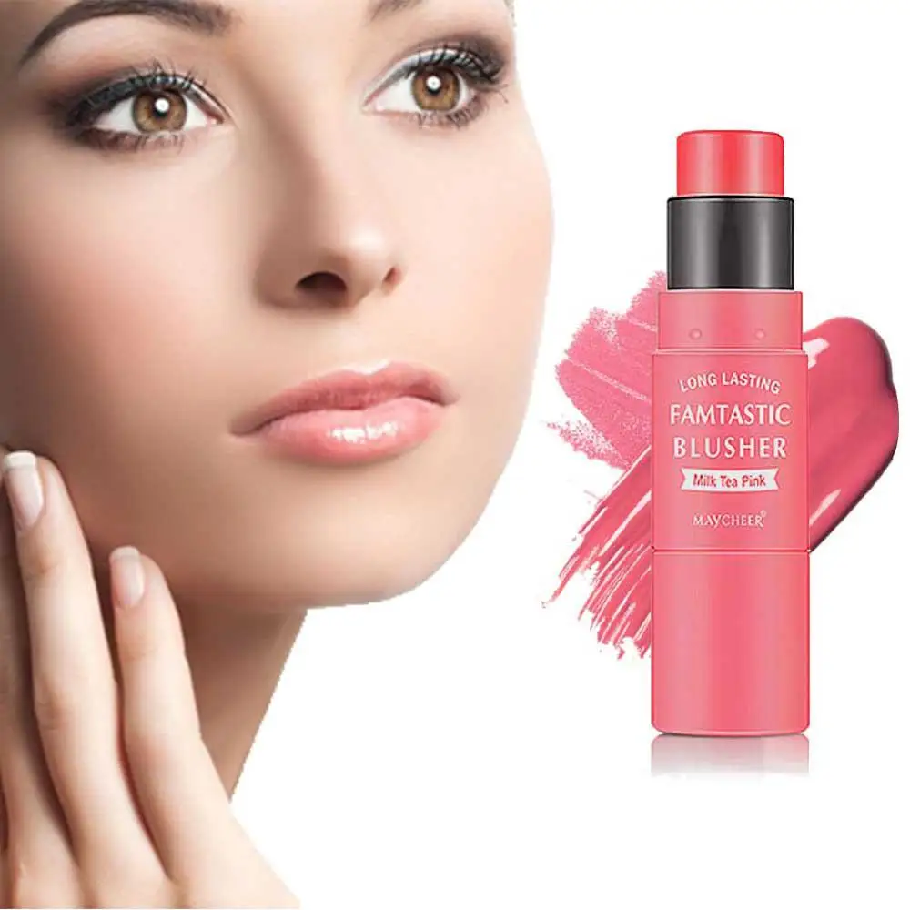 

Natural Baked Face Matte Blush Cream Stick Rouge Makeup Cheek Blusher Palettes Mineral Blusher Palette Cream Blush 3 Color