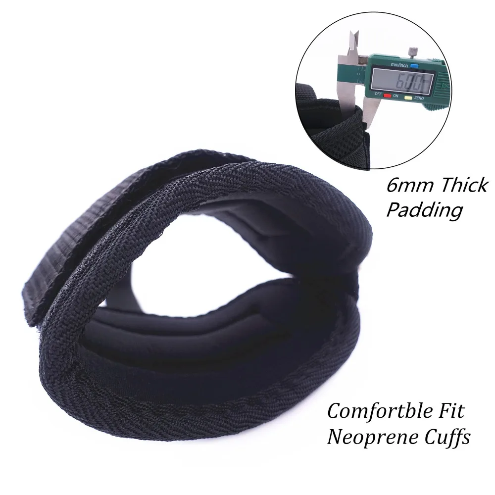 1 пара 4 D-Ring лодыжки ремни для сопротивления группы тренажерный зал кабель машины толстый неопрен мягкий лодыжки манжеты для глюта и тренировки ног