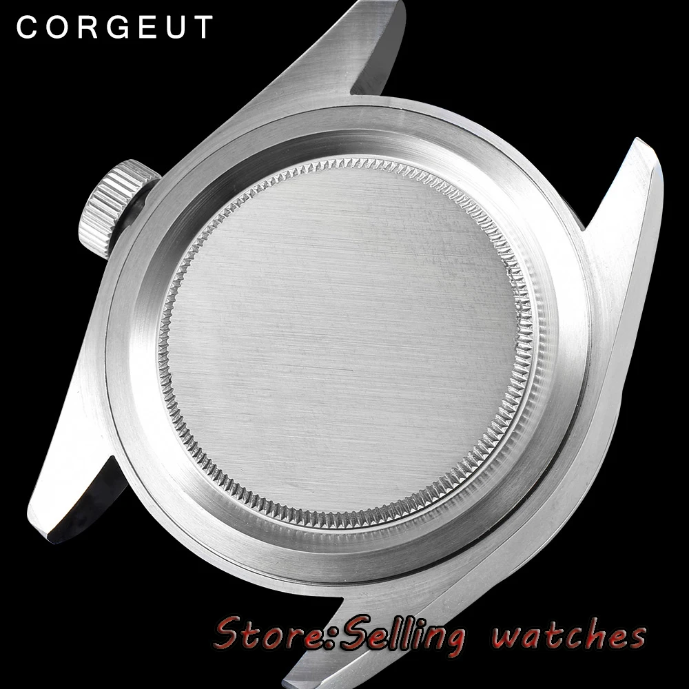 41 мм corgeut стерильное окно с датой набора сапфировое стекло сталь Автоматические Мужские часы
