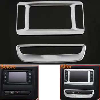 

For Jeep Cherokee 2014-2016 2pcs ABS Console Navigation GPS Screen Video Display+Emergency Light Switch Cover Frame Trim 4 Color