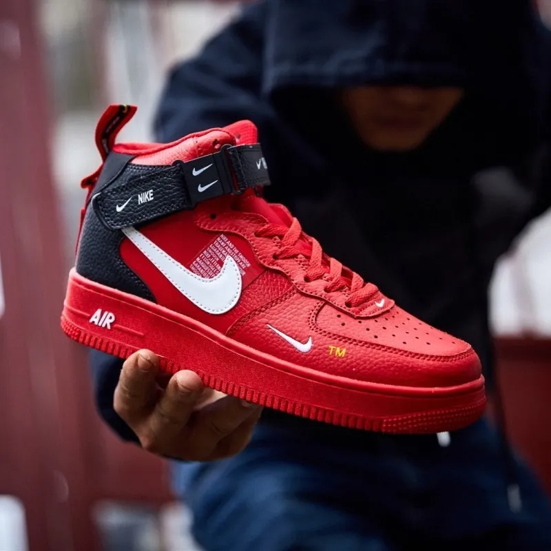 نايك سلاح الجو 1 جديد وصول الرجال التزلج أحذية الأحمر Origianl وسادة هوائية مكافحة زلق رياضية #804609-605 نايك سلاح الجو 1 جديد وصول الرجال التزلج أحذية الأحمر Origianl وسادة هوائية مكافحة زلق رياضية #804609-605