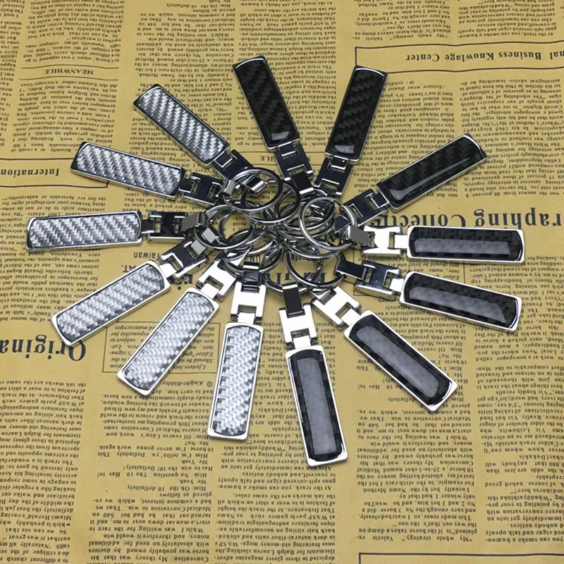

1pcs carbon fiber metal key buckle ring chain for Mitsubishi ASX Outlander Lancer Evolution Pajero Eclipse Grandis Car Stickers