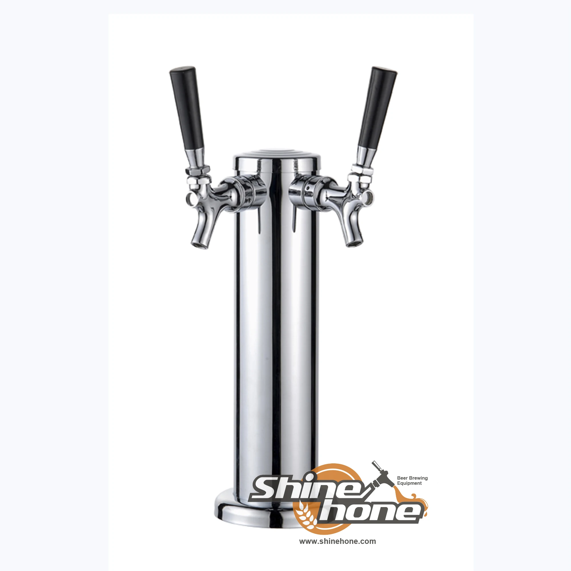 New Arrival Double Tap Beer Kegerator Tower Stainless Steel Homebrew