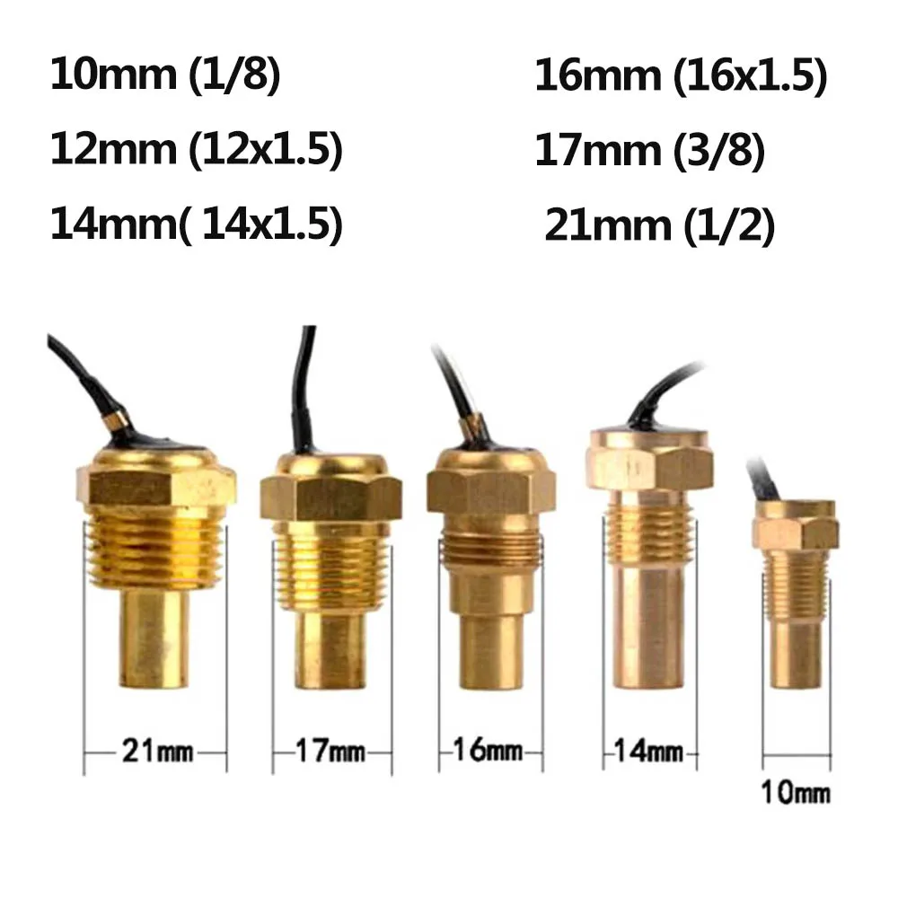 12 В/24 В Автомобильный Универсальный цифровой вольтметр температуры воды 2 в 1 датчик+ Датчик температуры воды головка 10 мм 14 мм 16 мм 17 мм 21 мм