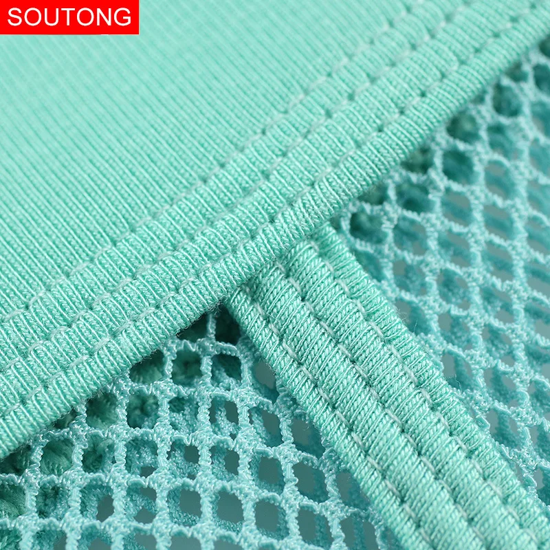 Soutong сексуальное мужское нижнее белье сетчатые боксеры однотонные мужские шорты