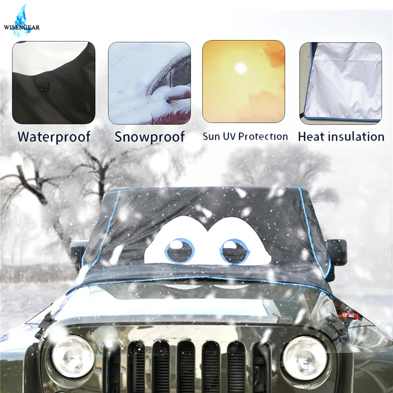 

WISENGEAR Car Magnetic Windshield Snow Cover Ice Frost Dust Winter Smart Windscreen Protection For Jeep Wrangler JK YJ TJ CJ /