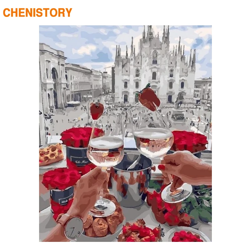 

CHENISTORY Frame Picture Romantic Diy Painting By Numbers Home Wall Art Picture Canvas Painting For Living Room Home Decoration