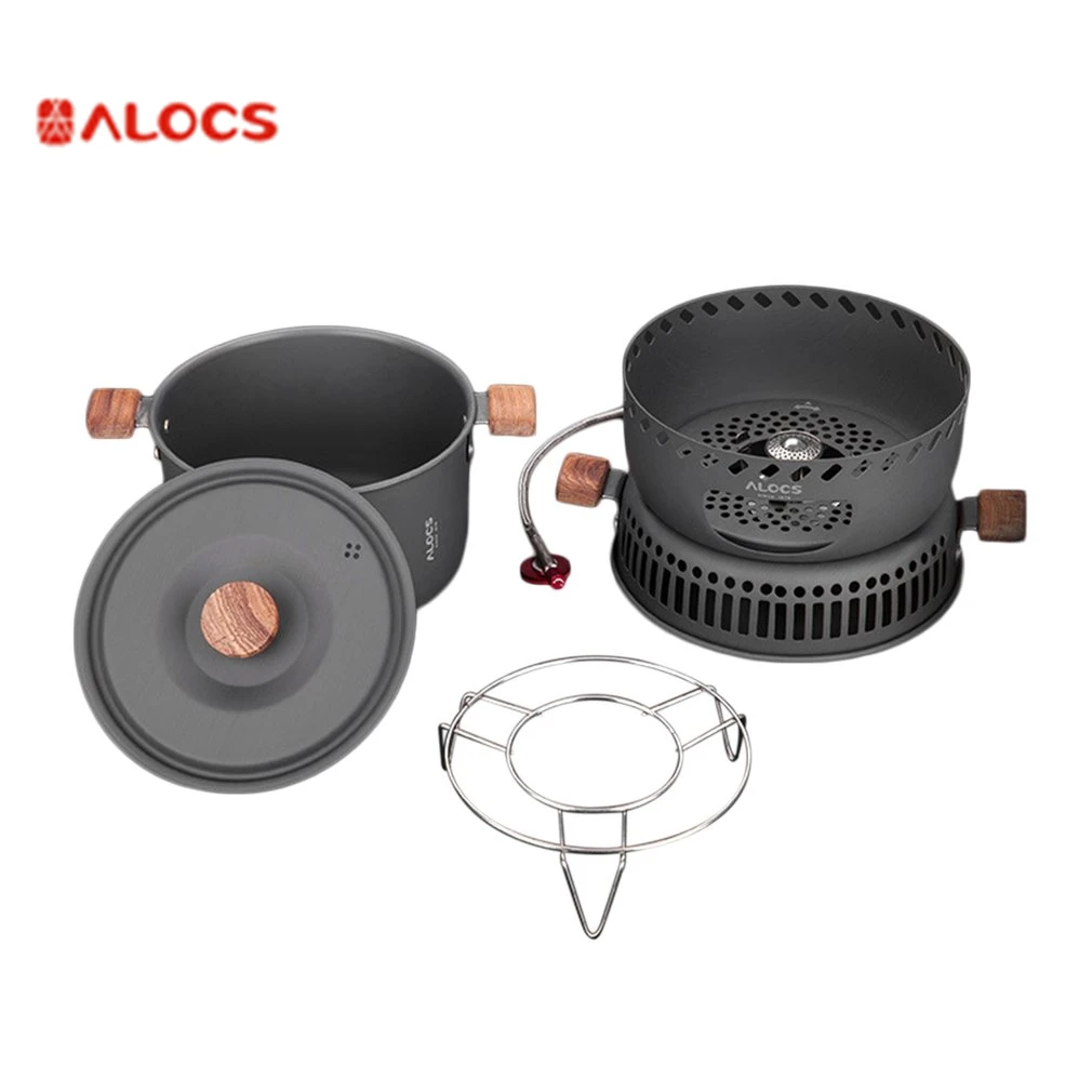 

Alocs CW-C33 Stove Pot Outdoor Cooking Tool Wind Proof Gas Stove Camping Pot Picnic Supplies Portable Cookware Set 2-4 Persons