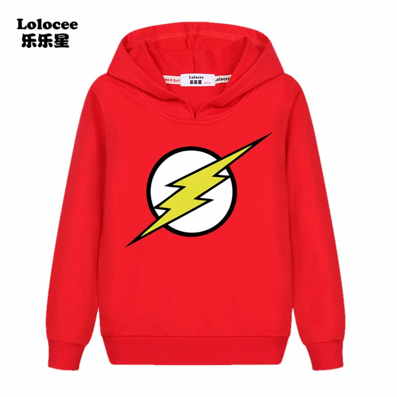 

The Flash Star Labs Red Color Boys Sweatshirt Boy Super Hero Pullover tracksuit 2018 Kids Cotton Clothes Arrow Friend 3-14y