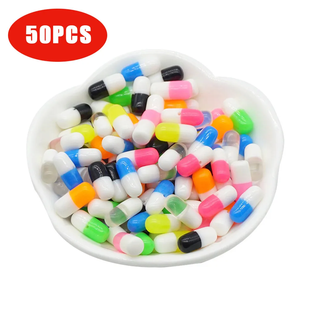 

USPS Wholesale 50PCS Styrofoam Pill Decorative Slime Colorful DIY Craft For Crunchy Slime homemade balls diy accessories #921